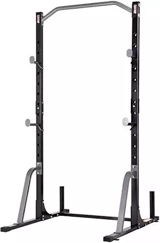 Body Champ Power Rack System Support de poids et de barres réglable pour équipement de fitness à domicile avec ancrages au sol intégrés Stabilité