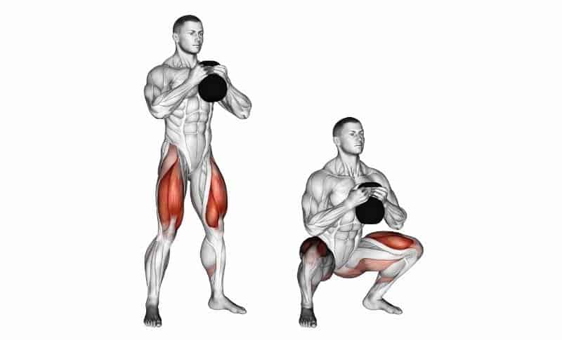 Meilleurs exercices pour les quadriceps - Goblet Squats
