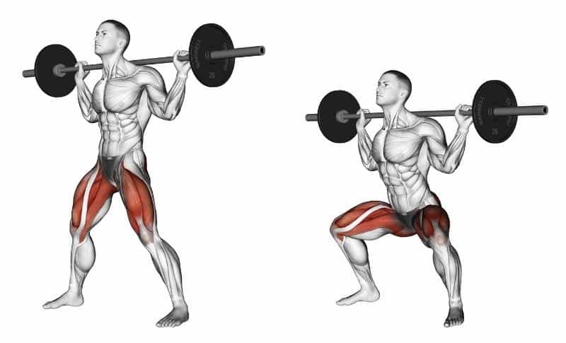 Meilleurs exercices pour les quadriceps - Back Squats