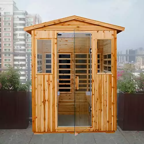 Xmatch Sauna en bois infrarouge pour 4 personnes