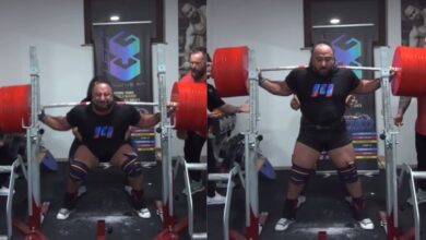 Zahir Khudayarov écrase un squat de 475 kg (1 047,2 lb) avec des enveloppes pour deux répétitions à l'entraînement – ​​Fitness Volt