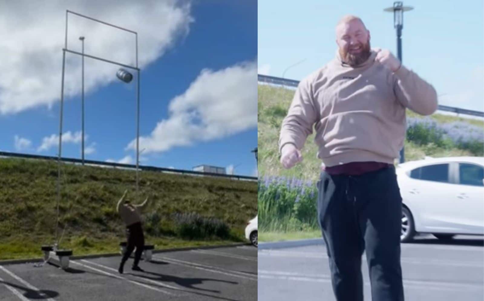 Hafthor Bjornsson atteint une hauteur de 8 mètres (26 pieds 3 pouces) pour un record du monde non officiel de lancer de fût de 15,5 kg (34 livres) – Fitness Volt