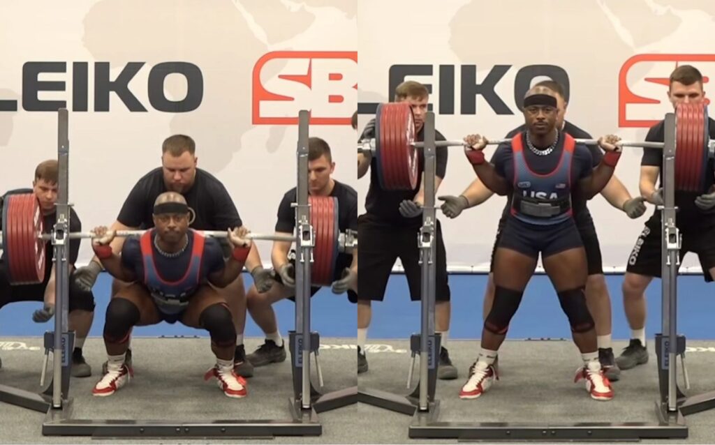 Russel Orhii (83 kg) établit le record du monde de squat brut de 321 kg ...