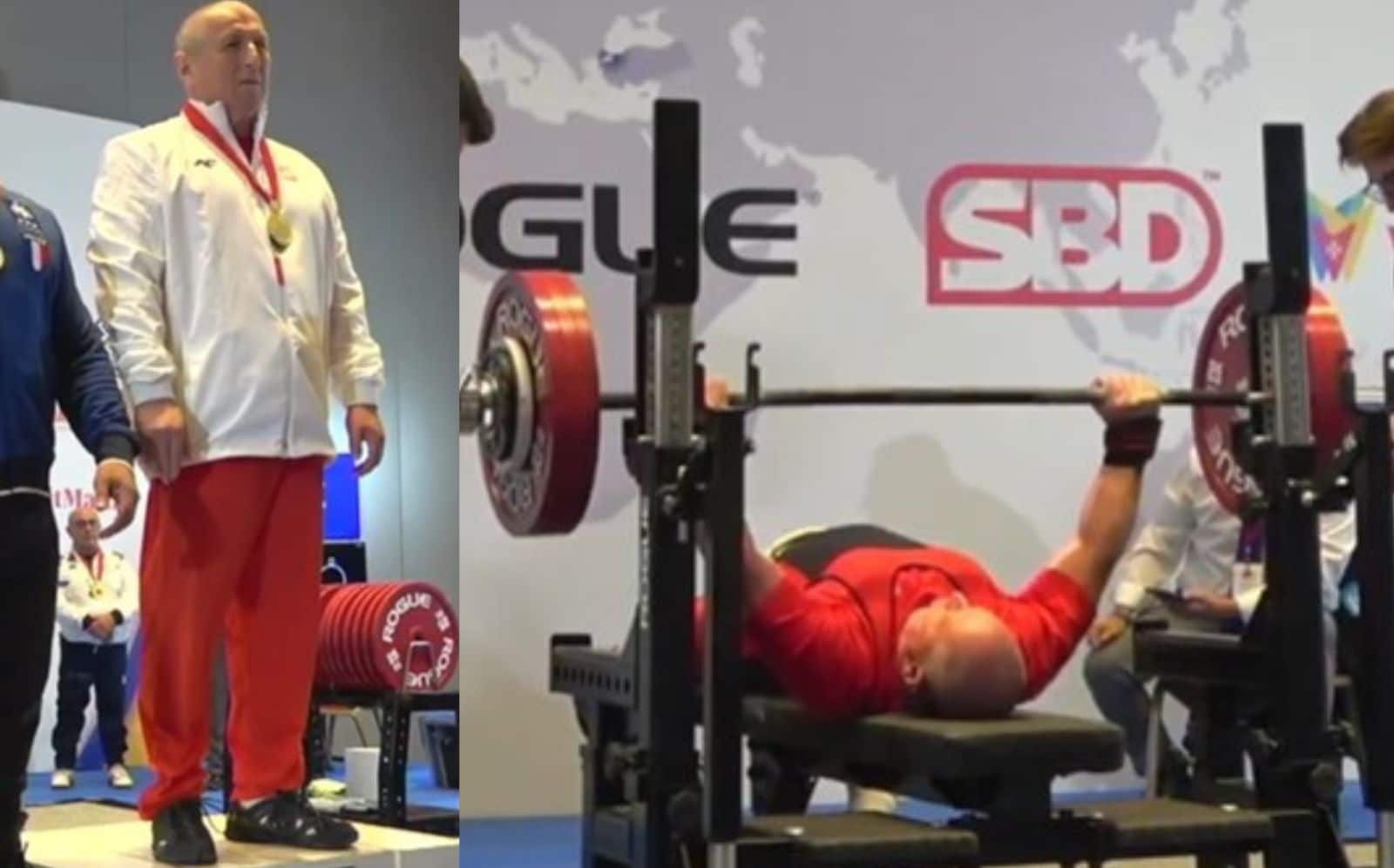 Stanislaw Mentel, 70 ans, bloque un développé couché brut de 190,5 kg (420 lb) et établit un record du monde IPF M4 – Fitness Volt