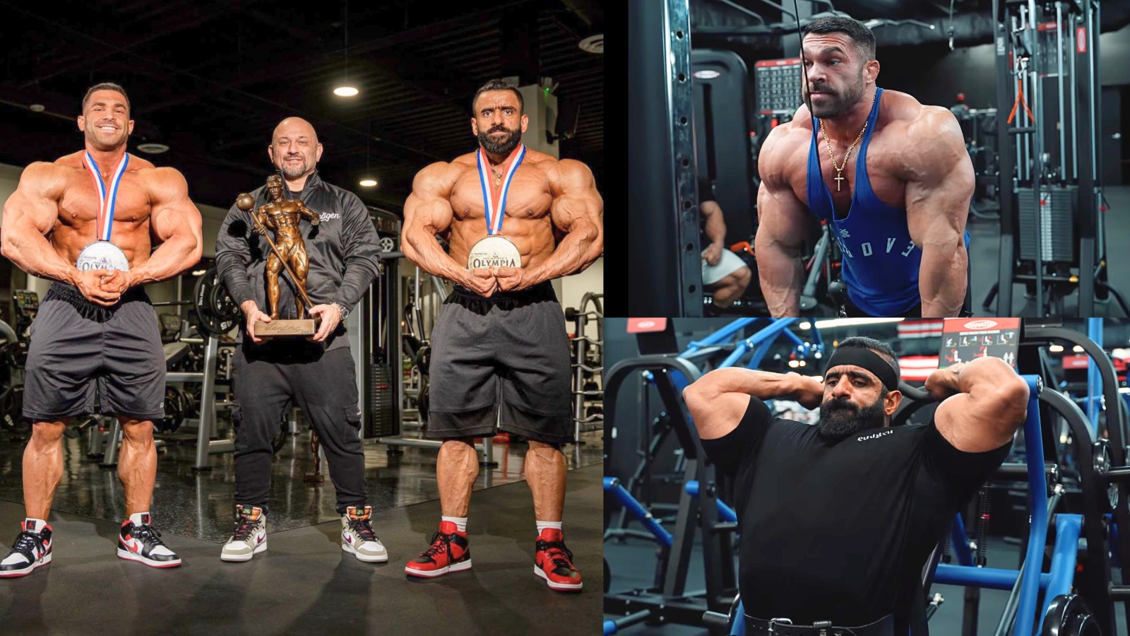 Derek Lunsford et Hadi Choopan attaquent la poitrine et les triceps sous la direction de l'entraîneur Hany Rambod en préparation pour Mr. Olympia 2024 – Fitness Volt