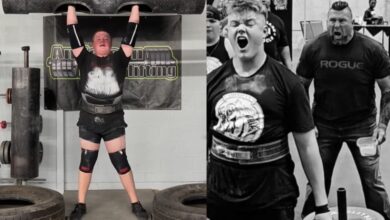 Jerry Pritchett, un fils de 13 ans, verrouille une presse à bûches de 250 lb (113,4 kg) – Fitness Volt